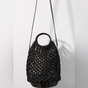 SERPUI MARIE Lara Woven Crossbody Bag In Black